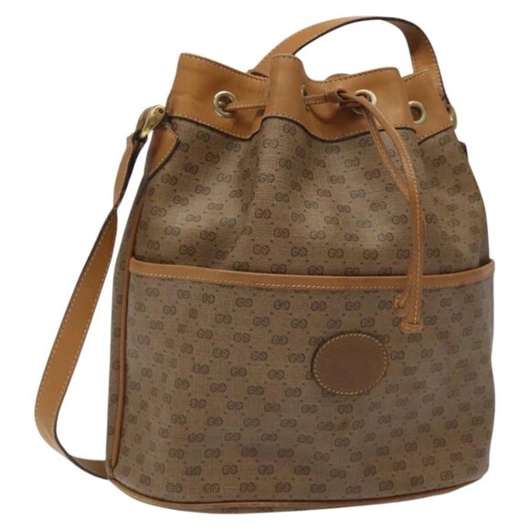 GUCCI Micro GG Supreme Shoulder Bag PVC Beige Gold - Picture 1 of 14